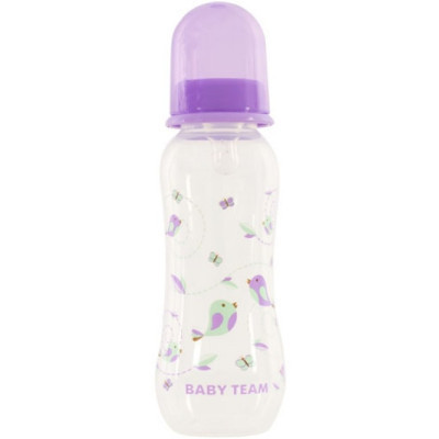 Пляшечка для годування Baby Team з силіконовою соскою 250 мл фіолет (1121_фиолетовый)