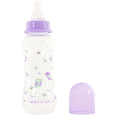 Пляшечка для годування Baby Team з силіконовою соскою 250 мл фіолет (1121_фиолетовый)