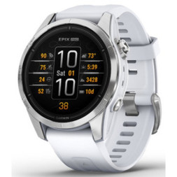 Смарт-годинник Garmin EPIX PRO (g2), 42, Glass, SS, Whitstn, GPS (010-02802-01)