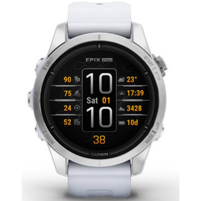 Смарт-годинник Garmin EPIX PRO (g2), 42, Glass, SS, Whitstn, GPS (010-02802-01)