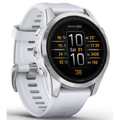 Смарт-годинник Garmin EPIX PRO (g2), 42, Glass, SS, Whitstn, GPS (010-02802-01)
