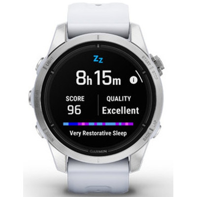Смарт-годинник Garmin EPIX PRO (g2), 42, Glass, SS, Whitstn, GPS (010-02802-01)