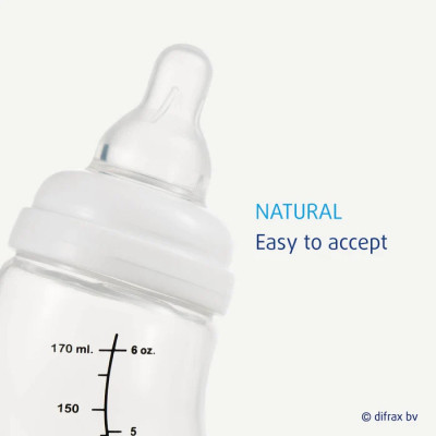 Пляшечка для годування Difrax S-bottle Natural із силіконовою соскою, 170 мл (705 Blossom)