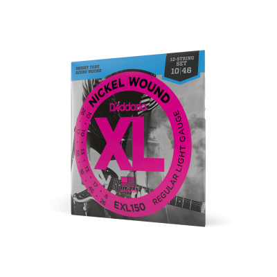 Струни для гітари D&#039;Addario XL Nickel Wound Regular Light 12-String (10-46) (EXL150)