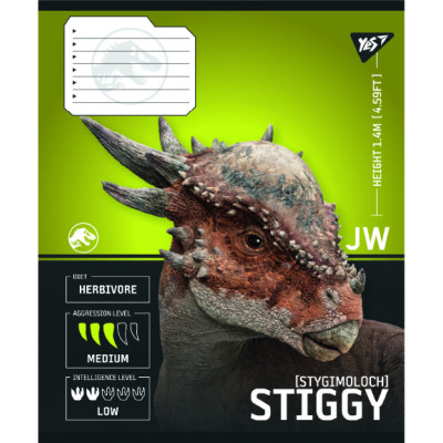 Зошит Yes JURASSIC WORLD Strength and Power А5 48 аркушів клітинка (767672)