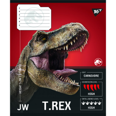 Зошит Yes JURASSIC WORLD Strength and Power А5 48 аркушів клітинка (767672)
