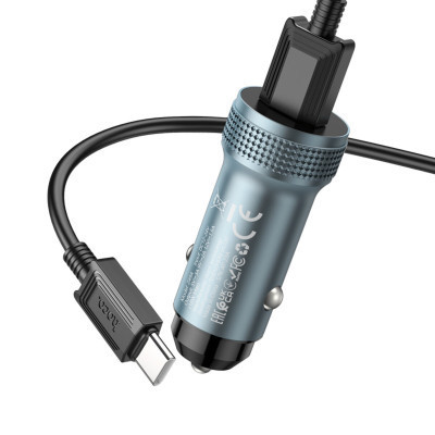 Зарядний пристрій HOCO Z49A Level USB Metal Gray (6931474795731)