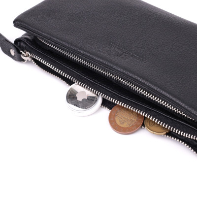 Гаманець ST Leather З натуральної шкіри Чорний (22527)