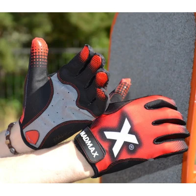 Рукавички для фітнесу MadMax MXG-101 X Gloves Black/Grey/Red XXL (MXG-101-RED_XXL)