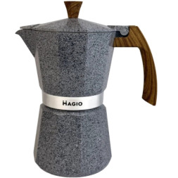 Гейзерна кавоварка Magio Сіра 6 порцій 300 мл (MG-1011)