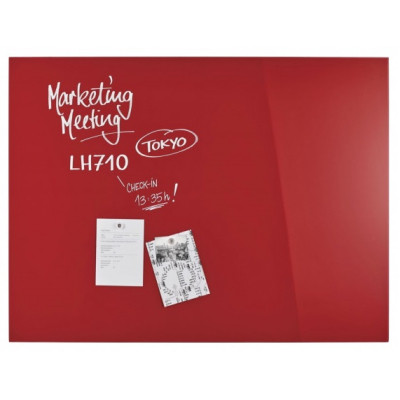 Офісна дошка Magnetoplan скляна магнітно-маркерна 1200x900 червона Glassboard-Red (13404006)