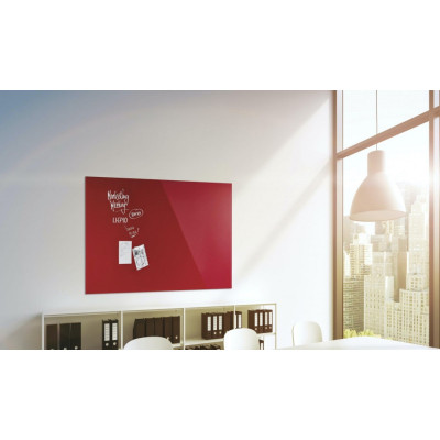 Офісна дошка Magnetoplan скляна магнітно-маркерна 1200x900 червона Glassboard-Red (13404006)