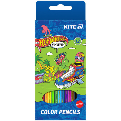Олівці кольорові Kite Hot Wheels HW-2, 12 кольорів (HW25-051-2)