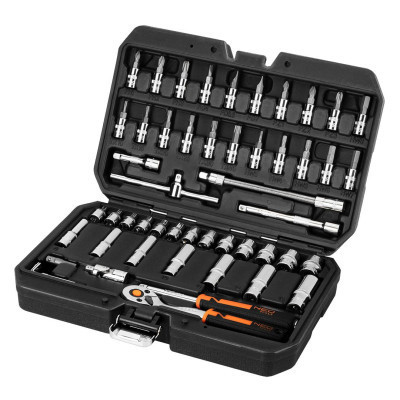 Набір інструментів Neo Tools 73шт, 1/2&quot;, 1/4&quot;, CrV, кейс (10-054)