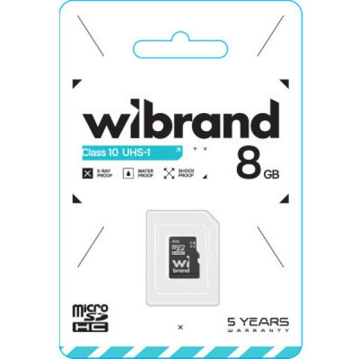 Карта пам&#039;яті Wibrand 8GB mictoSD class 10 (WICDHC10/8GB)