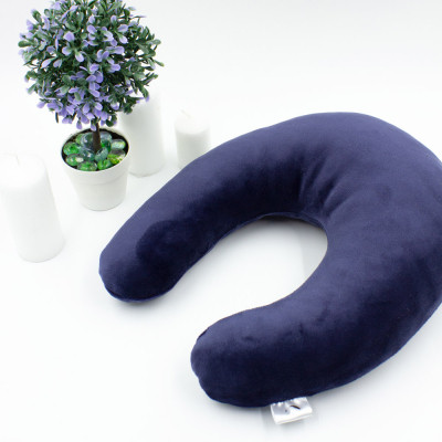 Подушка MirSon для подорожей №8751 Velvet Line 28-0006 Navy blue 50% Memory (2200006348368)
