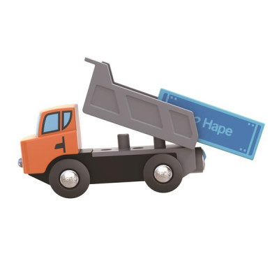 Залізниця Hape Набір для іграшкової залізниці Підйомний кран та вантажівка (E3715)