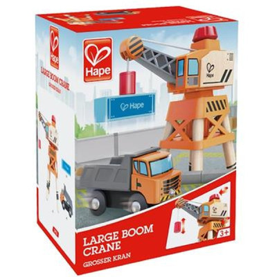 Залізниця Hape Набір для іграшкової залізниці Підйомний кран та вантажівка (E3715)