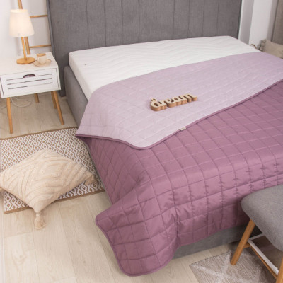 Покривало Viluta стьобане двустороннє Дует Пудрова троянда 210х240 (duet_pudtroyanda_210x240)