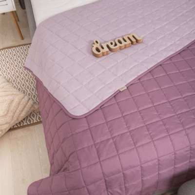 Покривало Viluta стьобане двустороннє Дует Пудрова троянда 210х240 (duet_pudtroyanda_210x240)