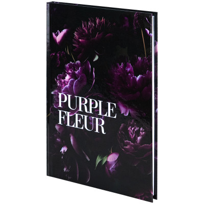 Книга записна Axent Purple fleur А5, 96 аркушів, клітинка, тверда обкладинка (8459-2-A)