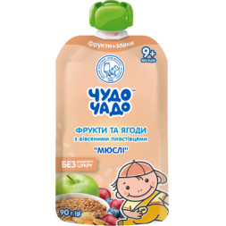 Дитяче пюре Чудо-Чадо &quot;Мюслі&quot; фруктово-ягідне 9м+ 90 г (4820016254282)