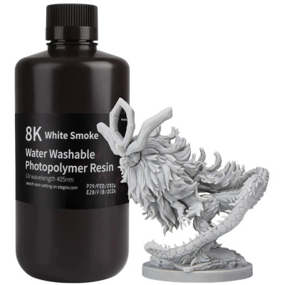 Фотополімерна смола ELEGOO Resin, Water Washable 8K, 1кг, white smoky (50.103.0140)