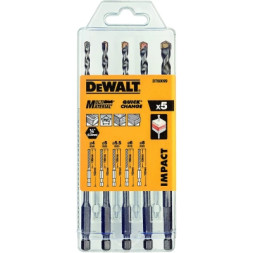 Набір свердл DeWALT универсальных MULTI MATERIAL IMPACT,5 шт, пластиковий кейс (DT60099)