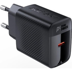 Зарядний пристрій Acefast USB-C 20W + Type-C cable A82 Fast Charger Black (6974316280057)