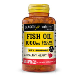 Жирні кислоти Mason Natural Риб'ячий жир і Омега 3 1000/600мг, Fish Oil &amp; Omega 3, 30 ге (MAV14638)