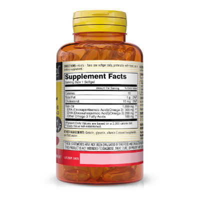 Жирні кислоти Mason Natural Риб&#039;ячий жир і Омега 3 1000/600мг, Fish Oil &amp; Omega 3, 30 ге (MAV14638)