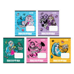 Зошит Kite Monster High, 12 аркушів, клітинка (MH25-232)