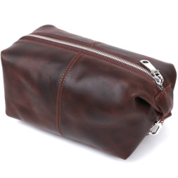 Косметичка Shvigel Шкіряна вінтажна Коричнева (16398)