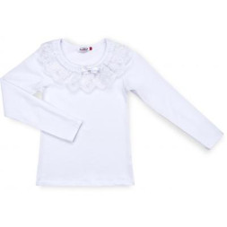 Кофта дитяча Matilda з мереживною оборкою (8430-128G-white)