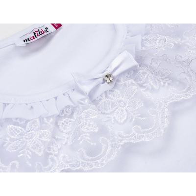 Кофта дитяча Matilda з мереживною оборкою (8430-128G-white)