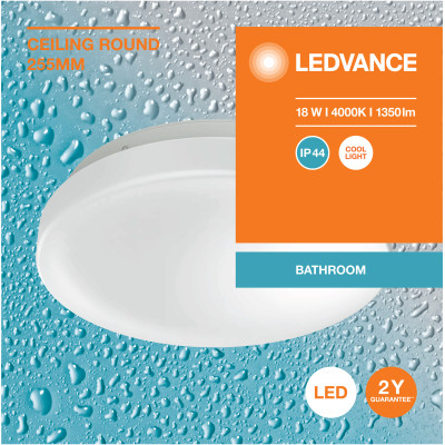 Світильник LEDVANCE CEILING ROUND 255 18W 840 IP44 (4099854105852)