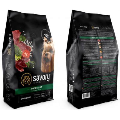 Сухий корм для собак Savory Small Breeds rich in Fresh Lamb 8 кг (4820232630334)