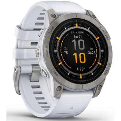 Смарт-годинник Garmin EPIX PRO (g2), 47, Saph, Ti Whitestone, GPS (010-02803-21)