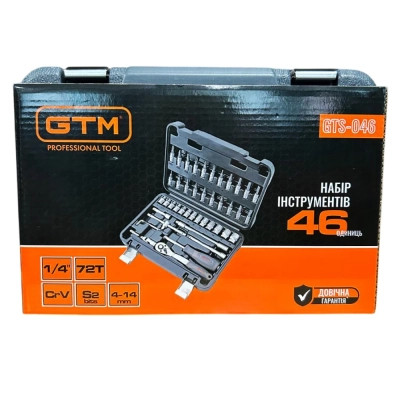 Набір інструментів GTM 46шт. 1/4&quot; 4-14мм, кейс (GTS-046)