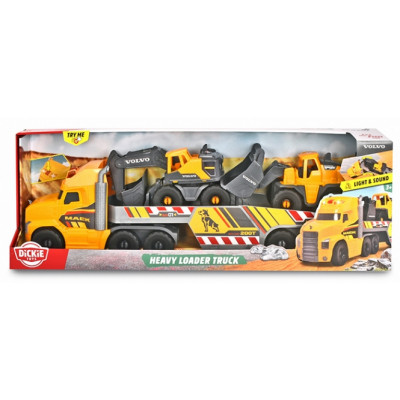 Ігровий набір Dickie Toys Вантажівка Мак з причепом, екскаватором і навантажувачем Вол (3729012)
