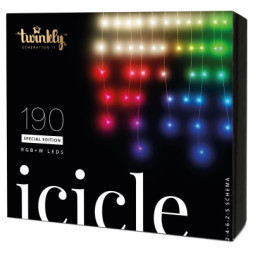 Гірлянда Twinkly Smart LED Icicle RGBW 190, BT+WiFi, Gen II, IP44 кабель проз (TWI190SPP-TEU)