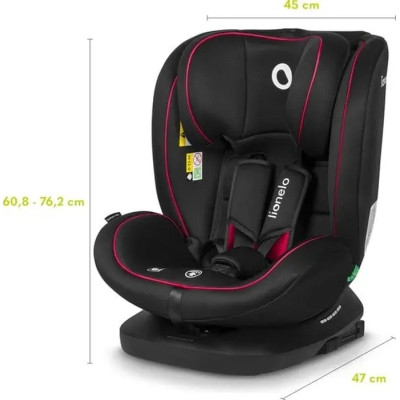 Автокрісло Lionelo Bastiaan i-Size Black Red, чорне з червоним (LO-BASTIAAN I-SIZE BLACK RED)