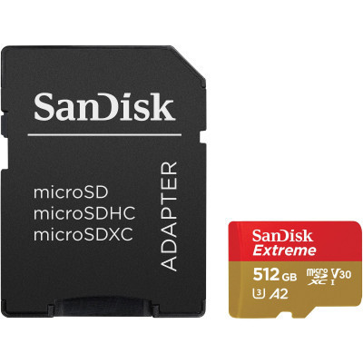 Карта пам&#039;яті SanDisk 512GB microSD class 10 UHS-I U3 V30 Extreme (SDSQXAV-512G-GN6MA)
