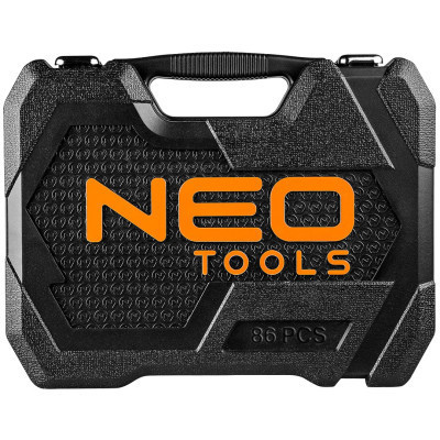 Набор инструментов Neo Tools 86шт, 1/2&quot;, 1/4&quot;, CrV, кейс (10-060)