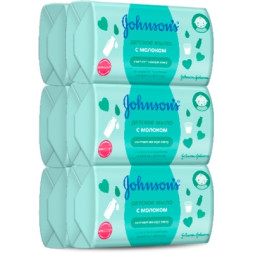 Дитяче мило Johnson’s baby з молоком 90 г х 6 шт. (3574661642826)