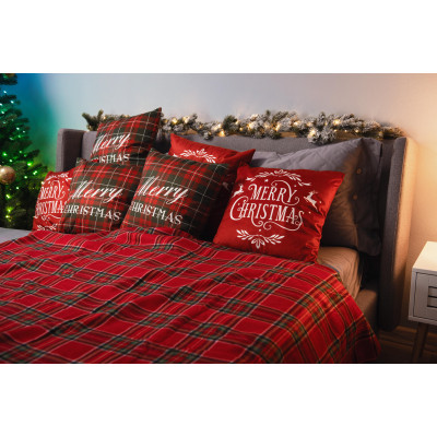 Плед Ardesto Christmas Fleece 130x160см, 100% поліестер, клітинка, червоний (ART0717PB)