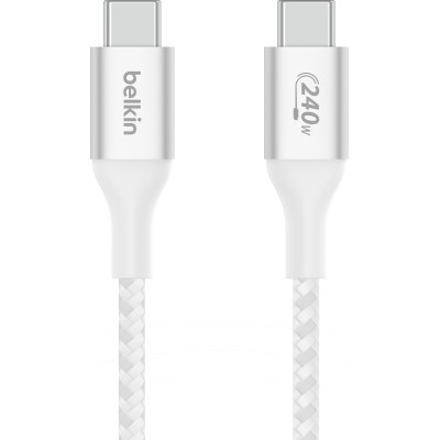 Дата кабель USB-C to USB-C 2.0m 240W white Belkin (CAB015BT2MWH)