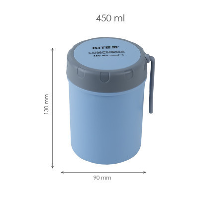 Ланч-бокс дитячий Kite круглий 450 мл, блакитний (K23-187-2)