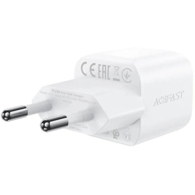 Зарядний пристрій Acefast USB-C 20W Gan A73 mini + USB-C cable Fast Charger White (6974316282655)
