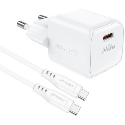 Зарядний пристрій Acefast USB-C 20W Gan A73 mini + USB-C cable Fast Charger White (6974316282655)